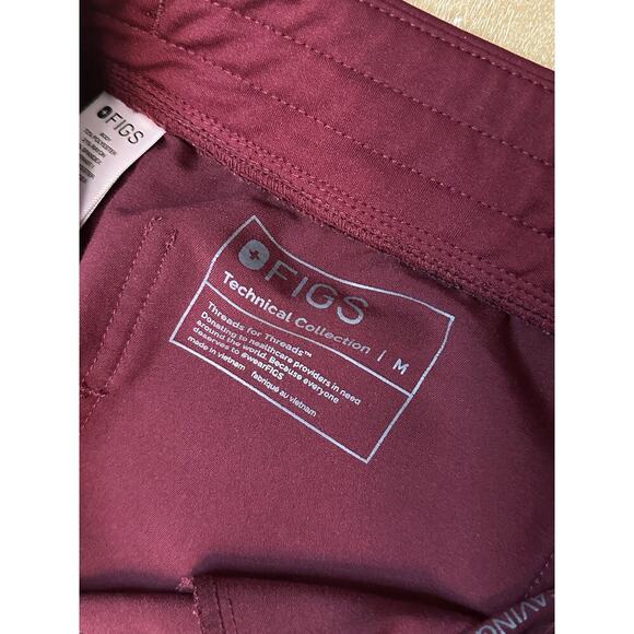 Figs Zamora Jogger Scrub Pants BURGUNDY Medium - Picture 3 of 6
